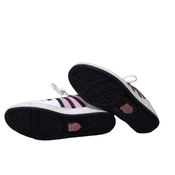 K-Swiss White With Pink and Black Stripes Sneakers Size Women's 8 - Picture 9 of 10